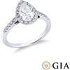 Gioielli di Valenza Anello con diamante taglio goccia 1.00ct GIA in oro bianco 18k