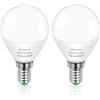ZHENMING Lampadina a LED E14, luce bianca fredda, 6000 K, 6 W, sostituisce G45, 40 W, 50 W, 60 W, lampadina da 120 V-265 V, non dimmerabile, confezione da 2