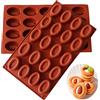 Bustlwor 2 Pezzi Mini Gugelhupfform Stampo, Stampo in Silicone per Torte, Mini Stampo per Muffin, con Rivestimento Antiaderente, per Muffin, Cupcake, Torte, Budini (Marrone, 20 Fori)