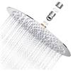 Vulevirtue 10 Pollici Soffione Doccia A Pioggia,Testa Doccia Tonda Ad Alta Pressione In Inox 360°Doccia Soffione Girevole Con Getti In Silicone Anticalcare Ultrasottile Soffione Doccia A Soffitto In Acciaio Inox