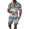 Keerlonno Completini Estivi Uomo Taglie Forti 2 Pezzi Set Estate Moda Casual Tops a Manica Corta E Pantaloncini Tute Jogging Traspiranti Tuta Con Tasca Running Completo Joggers Vintage