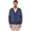 Ciabalù Cardigan Uomo Invernale Lana Merinos con Bottoni Made inItaly Regular Fit (as6, Alpha, l, Regular, Regular, Blu Navy, L)