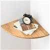 GIEANOO Mensola Angolare Galleggiante in Rovere Rustico, con Estremità Arrotondata, per Altoparlanti, Libri, Decorazioni, Mensola Angolare in Legno, Rovere, 35 cm