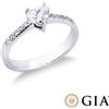 Gioielli di Valenza Anello con diamante taglio cuore 0.7ct GIA in oro bianco 18k