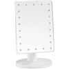 Mediawave Store Specchio Cosmetico LED Ricaricabile Portatile da Tavolo Girevole e Inclinabile