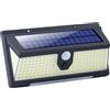 Mediawave Store Lampada da Esterni Led Bianchi Faro con Pannello Solare e Sensore di Movimento