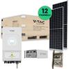 V-TACSOLAR KIT FOTOVOLTAICO 4,92KW MONOFASE T. INVERTER DEYE V-TAC 5KW ACCUMULO 9,6KW RACK VT-410KIT-492-5-9R-LEDKIT410T-5-9RACK-GREY