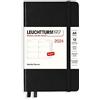 LEUCHTTURM1917 367638 Agenda settimanale Pocket (A6) 2024, 12 mesi, nero, inglese