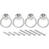 QUARKZMAN 4pz Rotondo cerchio Tiri, Cassetti Pomelli Argento Cerchio Cassetto Maniglie Singolo Foro per Cassettone Armadio Armadio