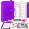 Aocii Money Binder Italiano, Cash Stuffing, Budget Planner Italiano, Il Libro del Risparmio, Agenda Quaderni ad Anelli, Agenda Risparmio Soldi Organizer con Buste, Accessori Personalizzati Locali (Viola)