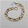 OROQUATTRO BRACCIALE DA DONNA A MAGLIA GRUMETTA ORO GIALLO E BIANCO 18KT 10,35 GR. (0673)