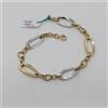 BRACCIALE DA DONNA A MAGLIA IN ORO GIALLO E BIANCO 18KT 750 3,4 GRAMMI (0674)