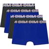 DIM Boxer Ecodim in Stretch Cotton Ragazzo Bambino x4, Arancio/Nero/Nero/Arancio, 12 Anni