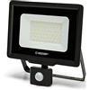 VELAMP Proiettore LED SMD 50W - Sensore di movimento - Impermeabile IP44 - Bianco Freddo 6500K - Colore Nero - Ideale per esterni come faro di sicurezza
