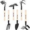 KOTARBAU® Mini Utensili da Giardinaggio Set Attrezzi da Giardinaggio da 6 Pezzi Forke Coltivatore Rastrello Vanga Zappa Strumenti Accessori da Giardino con Testa in Acciaio con Manico in Legno