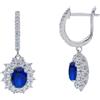 ORO&CO 925 Orecchini pendenti in argento con pietra blu e zirconi