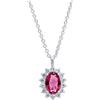 ORO&CO 925 Collana in argento con zircone rosso e bianchi