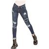 Nina Carter P100, pantaloni da donna skinny fit, a vita bassa, con effetti Destroyed, effetto vintage, jeans, Nero (P101), M