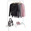 Relaxdays Stand Appendiabiti con Ripiano Porta Scarpe, Asta Attaccapanni da Camera e Ingresso, HLP: 139x90x44 cm, Bianco