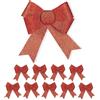 Relaxdays Fiocco da Regalo, Set da 10, Grande Accessorio Decorativo, Gift Compleanno, Natale, Scintillanti, Rosso