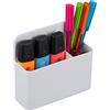 Relaxdays Portapenne Magnetico, Set da 2 Office Desk Organizer, HLP 11,5x12,5x4 cm, Portaoggetti Scrivania Frigo, Bianco