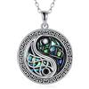 CUPENDA Yin Yang Collane in argento Sterling con nodo celtico Yin Yang BFF ciondolo collana Taichi gioielli regalo per donne uomini, Nessuna pietra preziosa