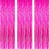 AILEXI 3 confezioni di tende in metallo a forma di foglia, frangia a luccichio, per porta finestra, decorazione per compleanni, forniture per feste di matrimonio, 3 ft*8 ft (92 x 245 cm) - rosa rossa