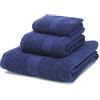 Boncasa - Set di asciugamani, 100% cotone pettinato (non rigenerato), filatura ad anello, 450 g/m3, morbidi al tatto (blu navy, set da 3 pezzi)