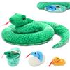 MorisMos Peluche Serpente Gigante Verde 140 cm, XXL Lungo Serpenti Giocattolo di Peluche con Cuccioli nella Pancia, Idee Regalo Natale per Bambini Ragazzi Ragazze Compleanno