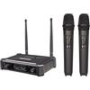 SGPRO Sistema di microfoni wireless di 2 microfoni portatili e 1 ricevitore con filo Quick Set Up per palco, studio, luogo di lavoro e uso domestico per cantare e parlare... (UHF B)
