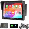 Carpuride W702B Schermo GPS Carplay per moto, con supporto personalizzato per BMW Moto, Wireless CarPlay e Android Auto, Touchscreen impermeabile portatile da 7 pollici, Bluetooth Trans, Navigazione,