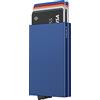 VULKIT ALPHA Portacarte di Credito da Uomo Anti RFID Portafoglio Metallo Custodia Doppio Automatico Porta Carte Credito Alluminio Rigido 10-14 Carte (Blu Navy)