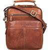 STILORD 'Joe' Borsa a tracolla da uomo alla moda Borsa a tracolla da uomo in vera pelle per studenti, Colore:kara - cognac