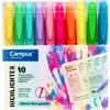 Campus - Evidenziatori Fluorescenti, penna evidenziatore con punta smussata, confezione da 10 evidenziatori a base d'acqua (confezione da 10 neon e pastello)