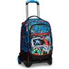 SJ GANG STYLE JAM GANG SJ Gang Trolley Scuola Jack 2 Ruote, Blu, Wondrous Boy, Blu, 3 in 1, Triplo Uso, Zaino Con Carrello Sganciabile, Zaino Trolley, Scuola Elementare & Tempo libero, Bambino