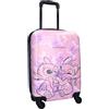 Vadobag STITCH e ANGEL - Valigia rigida in ABS Trolley da Viaggio per Bambini - 4 Ruote - Maniglia Estensibile - 46x33x21cm - Capacità 31 Litri - Colore Rosa