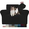 YSTELLAA Copridivano Velluto, Copripoltrona 1 Posto con Braccioli, Copridivano AntiGraffio Gatto, Copri Divano Elasticizzati, Copridivani Antimacchia Lavabile Antiscivolo Sofa Cover, Nero