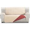 Martina Home Milano Copridivano imbottito 3 Posti - Beige/Rossa