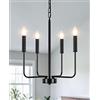 MRHYSWD Lampadario Nero Vintage, 4 Luci Industrial Lampadario Camera Da Letto Soggiorno Cucina, Lampadario Da Soffitto Classico, Lampadario Ferro Battuto, Altezza Regolabile, Senza Lampadine E14