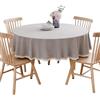 BHOMTY Tovaglia rotonda in lino di cotone Adatto per tavoli da pranzo, tavolini da caffè Lavabile in lavatrice Grigio chiaro Diametro 220 cm
