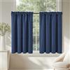 TOPICK Tende Passante tenda da bistrot Filtro della luce porta finestra balcone stile country roulotte corte rustiche soggiorno doccia tenda per interni 2 pezzi 90L x 115A cm, Blu