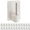 Your Day Mate Gancio autoadesivo per bastone, 24 pz, Colore Bianco, misura 25 x 17 mm, ganci per tenda, ganci per zanzariere, gancio adesivo per tende a finestra, aggancio per bastoni su finestre PVC, curtain hook