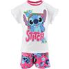 Disney Stitch T-Shirt e Pantaloncini per Ragazze, Pigiama in Morbido Cotone Set Estivo da 2 Pezzi con Stitch 'Tropical' per Bambina, Taglia 10 Anni | Rosa