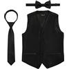 Alizeal Set da 3 pezzi con papillon, cravatta e gilet, tinta unita, classico con cravatta e gilet, 078-verde scuro, 8
