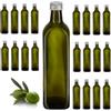 Firmadigaranzia 12 Bottiglie Per Olio E Liquore 750 ml - Marasca Quadre Vuote In Vetro Scuro Uvag con Dosatore Olio Salvagoccia e Tappo Ermetico - Made In Italy - Uso professionale e domestico