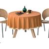 FANIVIN Tovaglia rotonda in cotone e lino Resistente all'acqua e alle macchie Facile da pulire arancione Diametro 180cm
