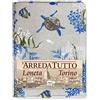 Tex family telo arredo copritutto gran foulard copriletto copridivano tessuto Dory tartarughe e coralli blu - 2 piazze - cm. 260x280