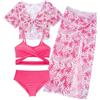 Happy Cherry Bikini Bambina Costume da Bagno Ragazza Costumi Mare Piscina Copricostume Estivo Tankini Top con Gonna da Spiaggia 12 Anni