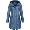 Sunnyuk Giacca Donna Elegante Nera Giubbino Antivento Impermeabile Cappotto Con Cappuccio Trench Multiuso Pieghevole Pioggia Con Coulisse Primaverile/estive Traspirante Poncho Per Escursionismo Jacket Giacche