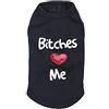 Izefia Vestiti per Camicie per Cani Love Me Magliette in Cotone Canottiera Cani Canottiera Estiva per Cani di Piccola Taglia Cucciolo Medio Gatto (Nero, L)